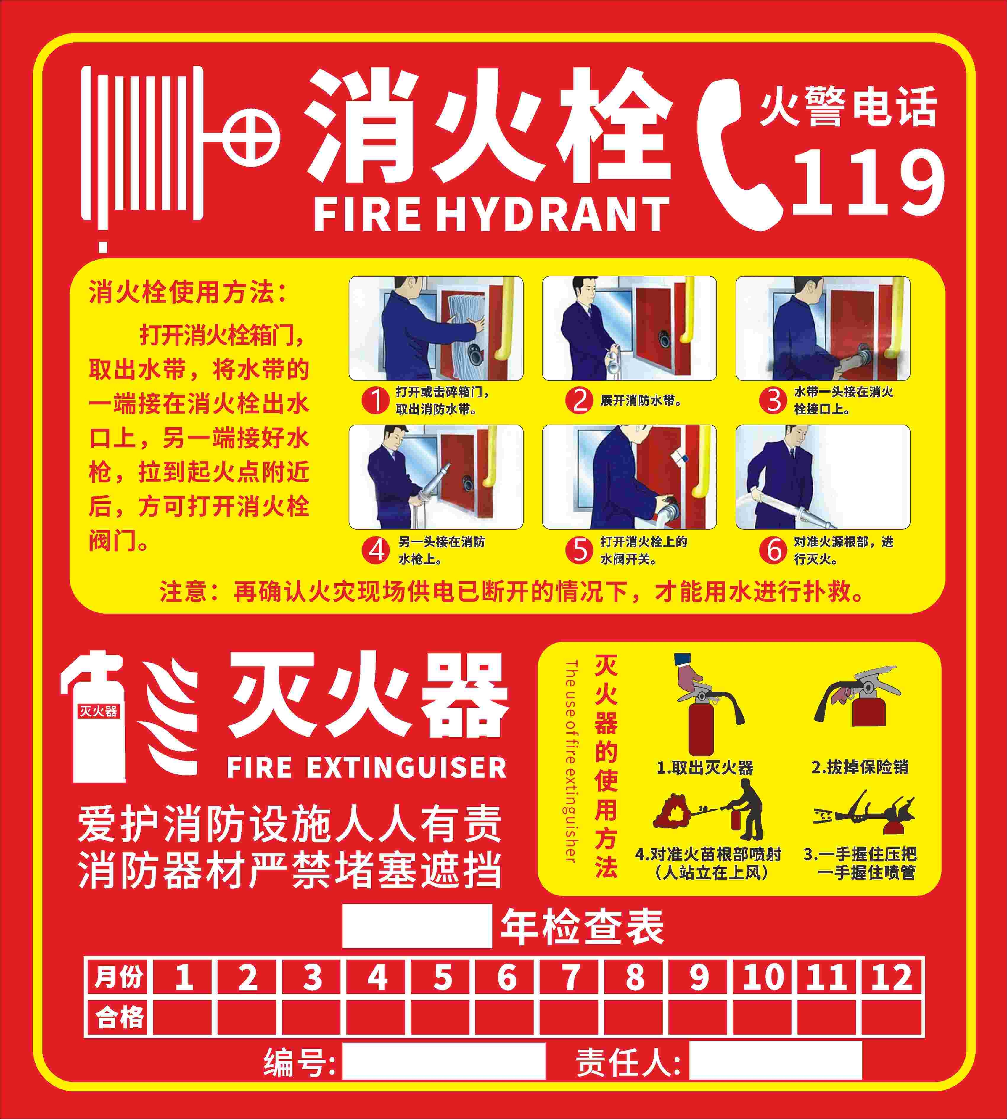 灭火器使用方法海报背景展板素材38
