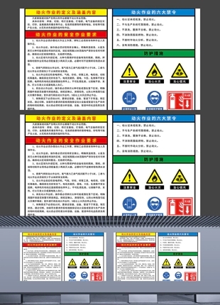 动火作业危险告知牌警示海报展板