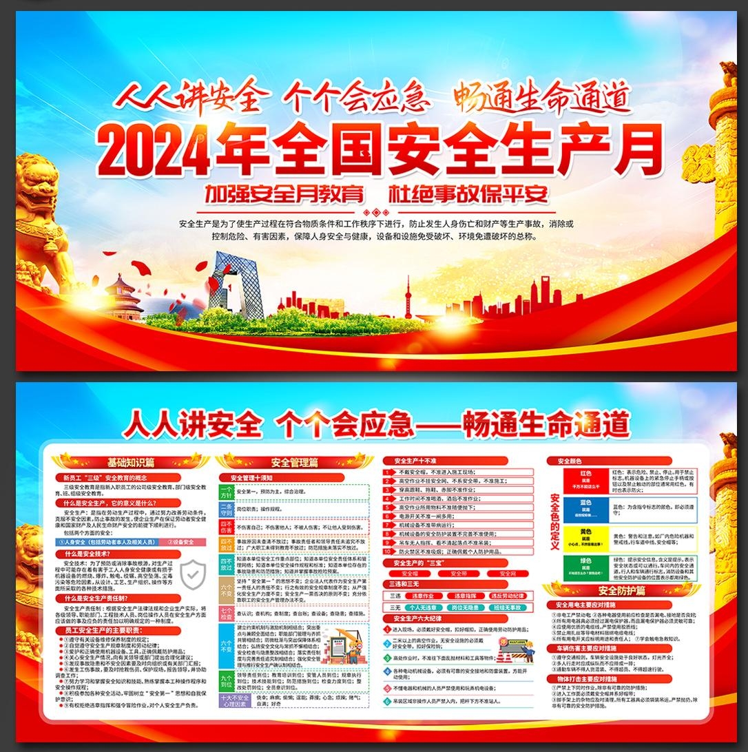 2024年安全生产月展板宣传栏
