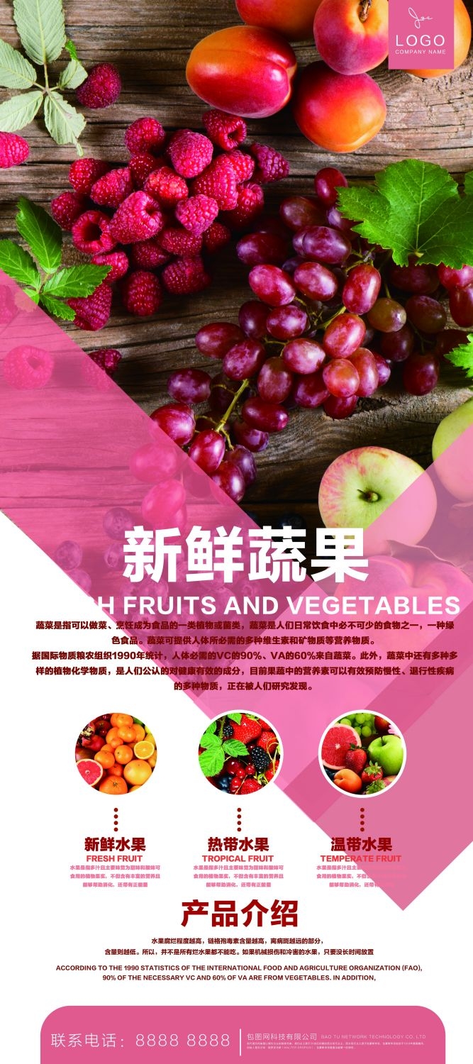 水果蔬菜饮料海报展架易拉宝设计素材 (3)