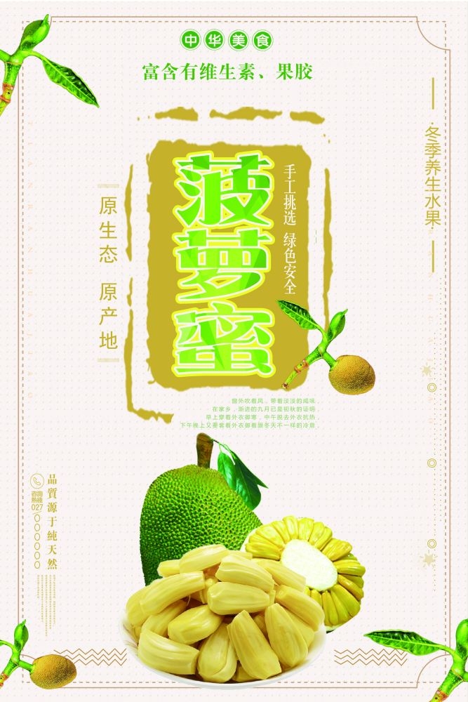 新鲜菠萝蜜海报展板背景促销宣传素材 (15)