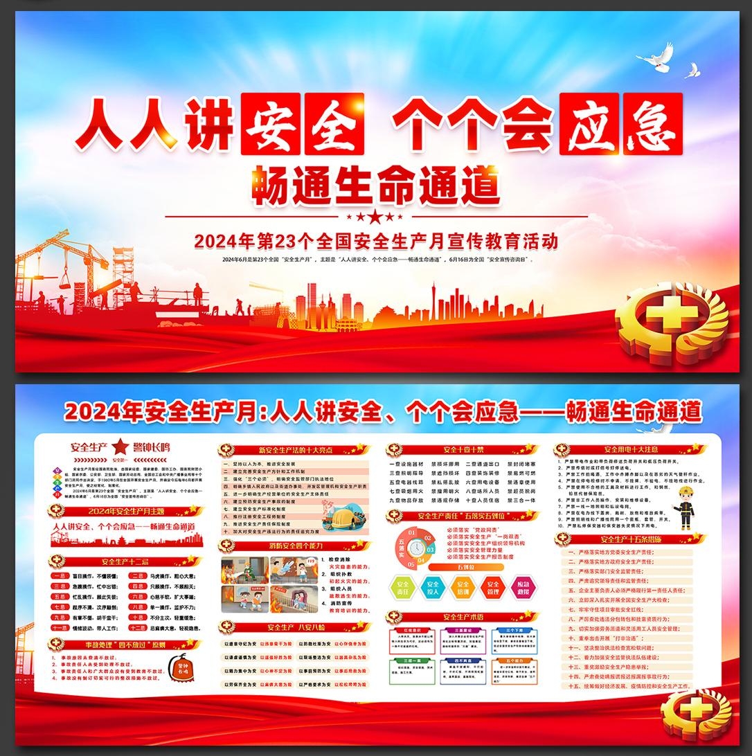 2024年安全生产月展板宣传栏