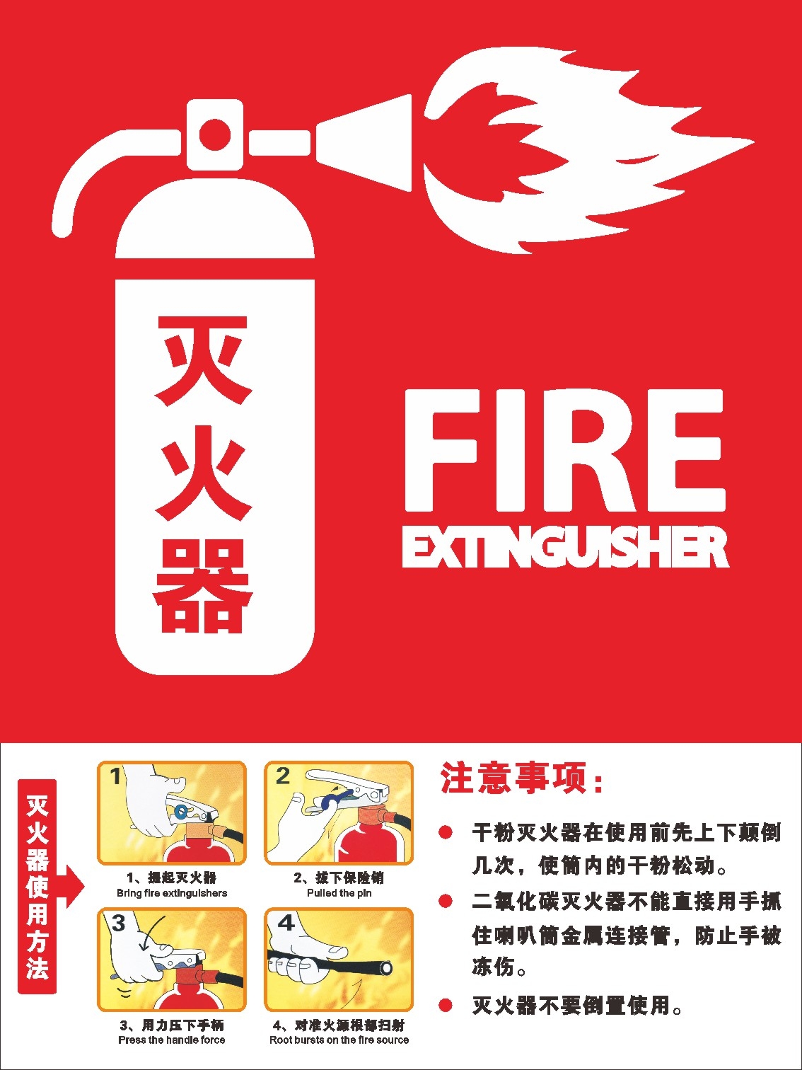 灭火器使用方法海报背景展板素材24