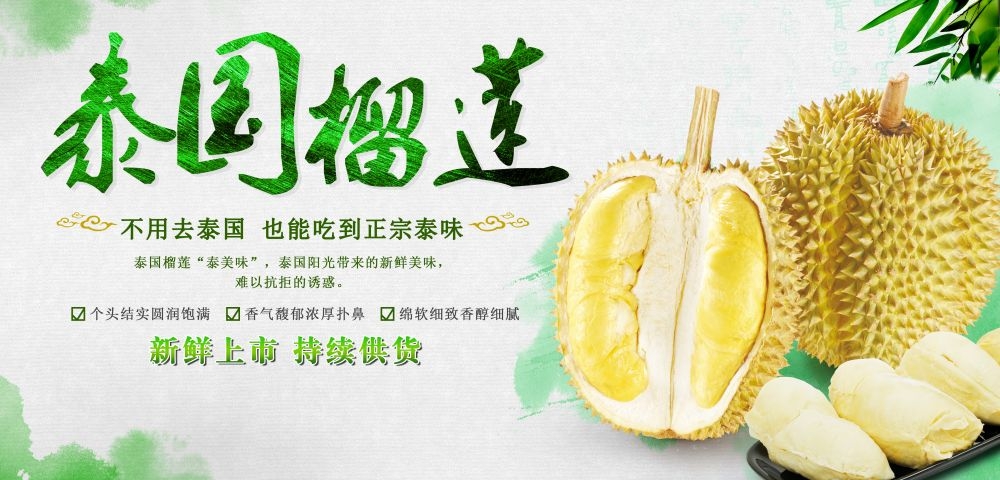 海报背景榴莲肉榴莲促销宣传单广告设计素材 (11)