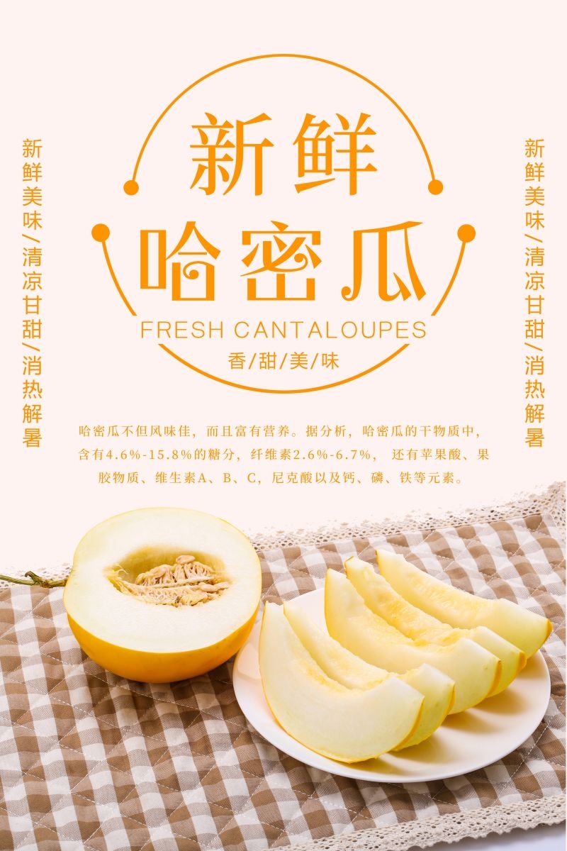 新鲜哈密瓜海报展板背景促销宣传素材 (18)