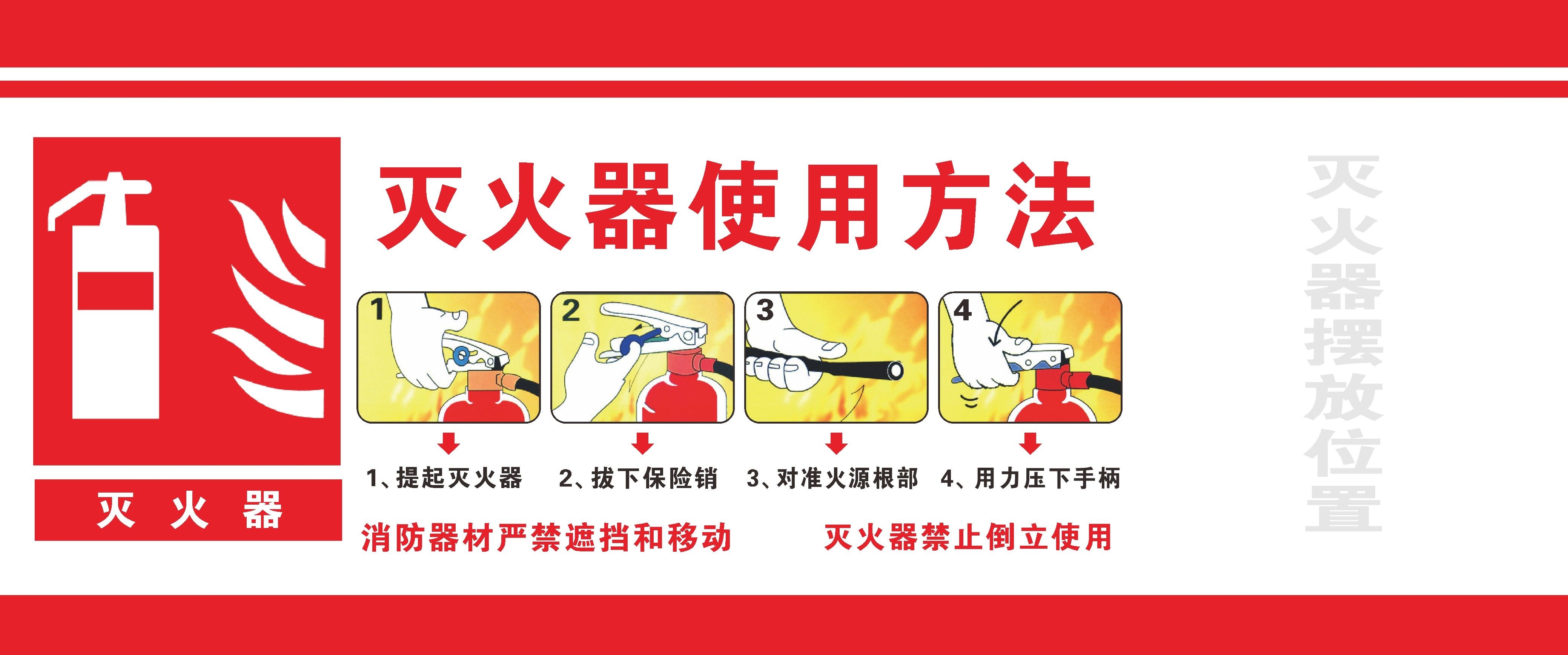 灭火器使用方法海报背景展板素材1