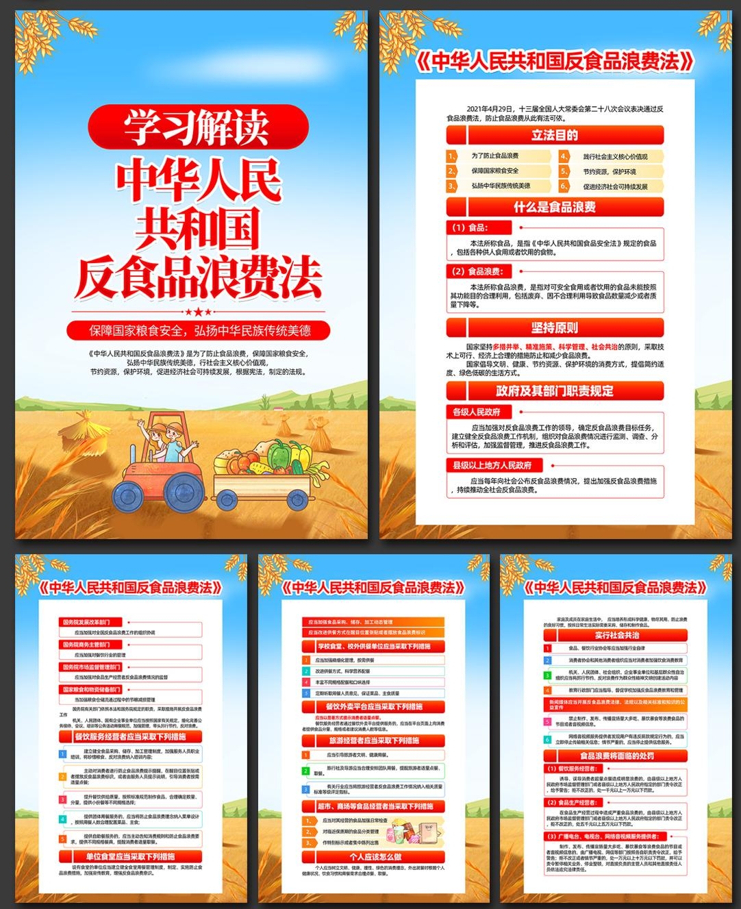 反食品浪费法宣传套图海报 (3)