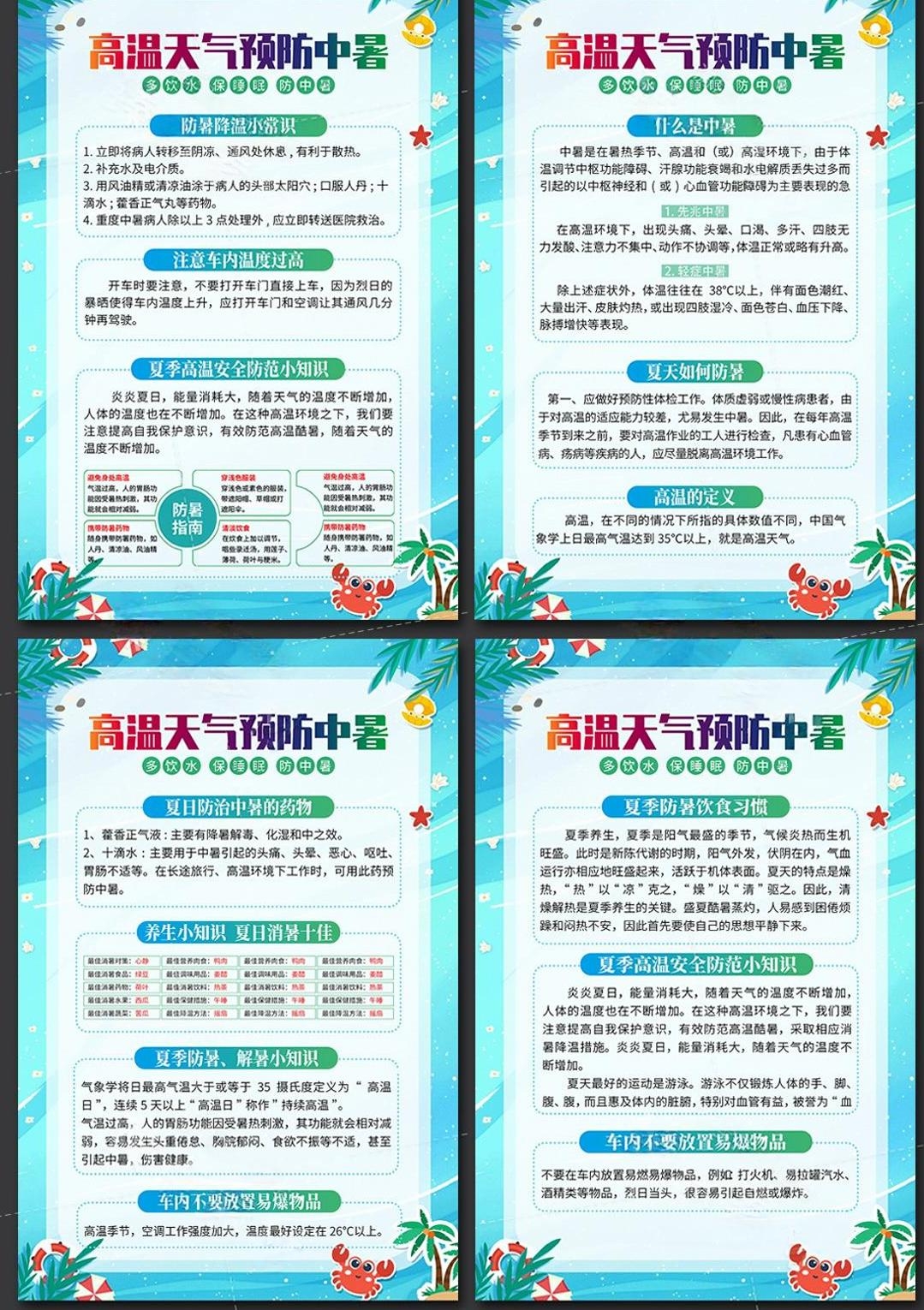 夏季防暑降温健康教育海报挂画 (7)