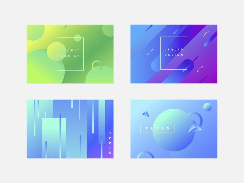 彩色时尚渐变抽象艺术几何图形海报UI设计背景 (3)