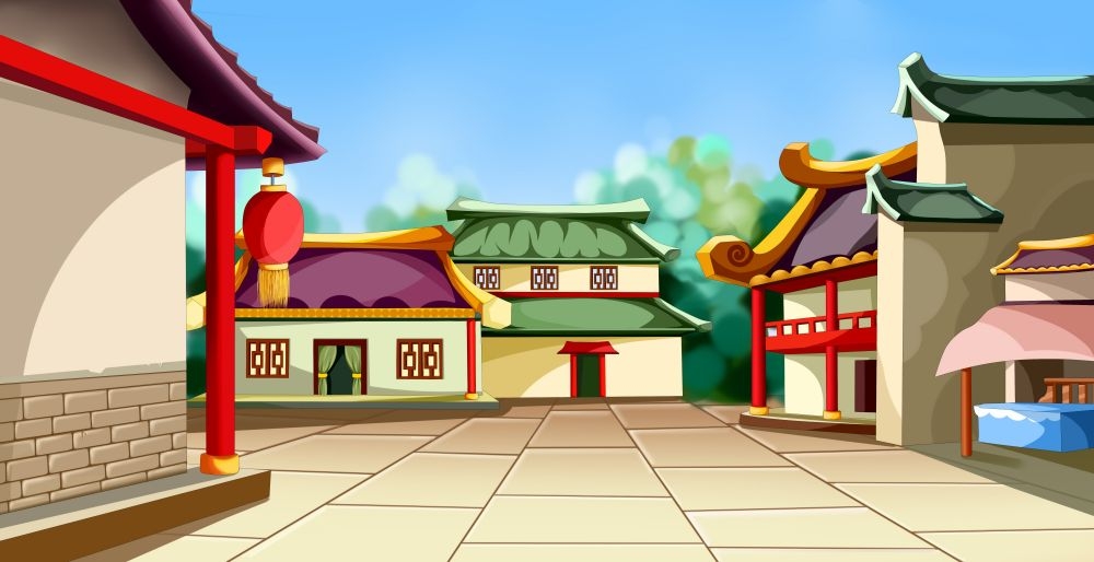 古建筑中国风国潮城市海报插画扁平印象地标 (51)
