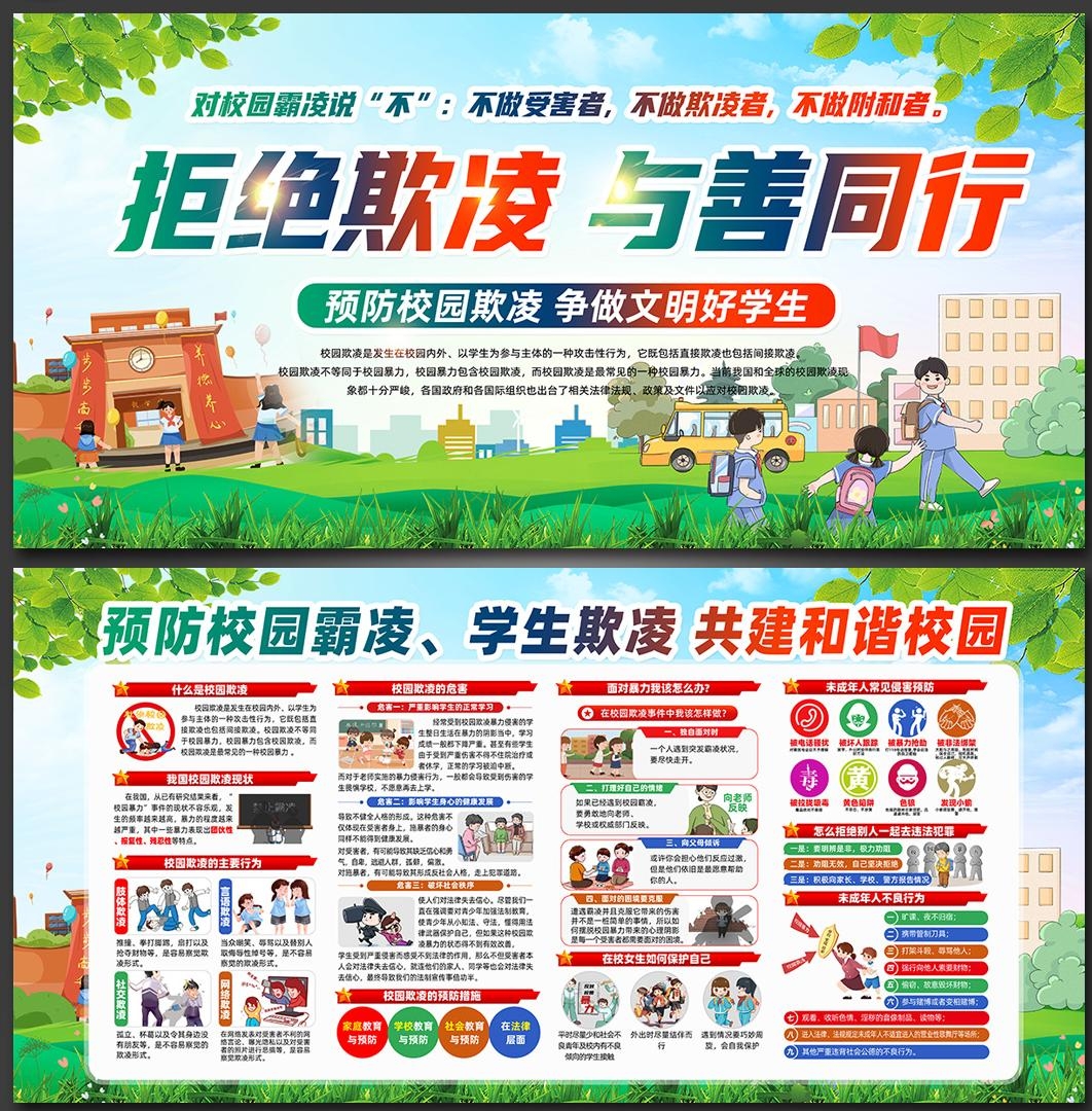 预防反对校园欺凌暴力展板宣传栏 (2)