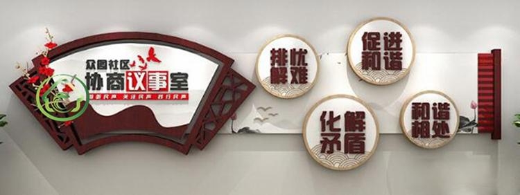 有话好好说有事好商量商事议事厅协商室党建文化墙 (18)