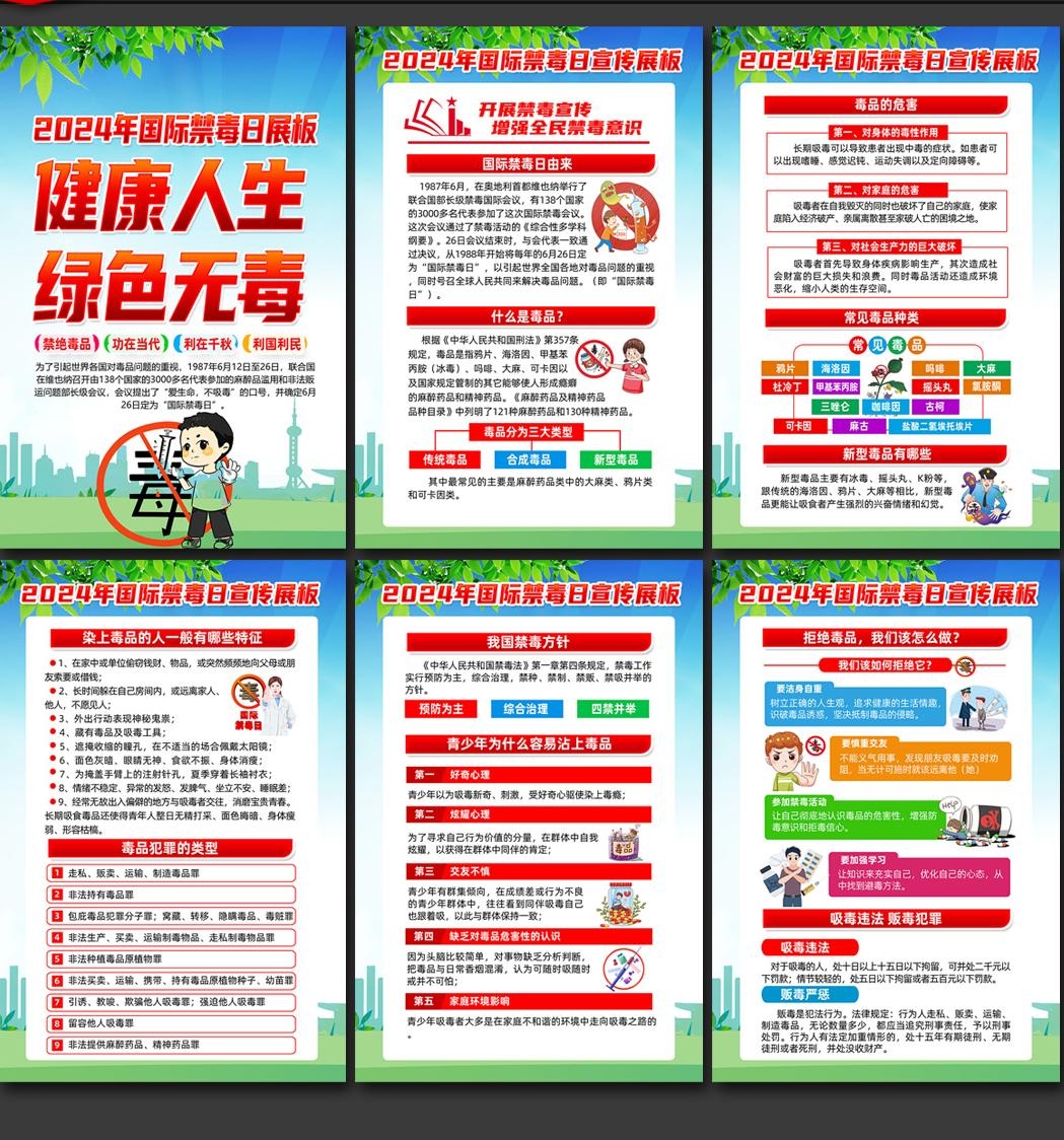 2024年国际禁毒日海报挂画 (2)