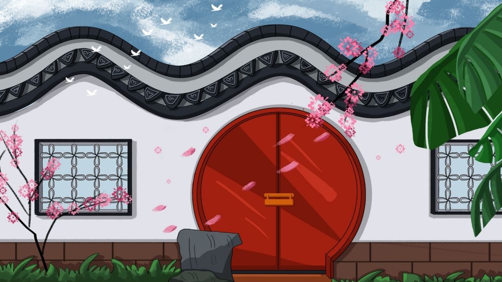 古建筑中国风国潮城市海报插画扁平印象地标 (10)