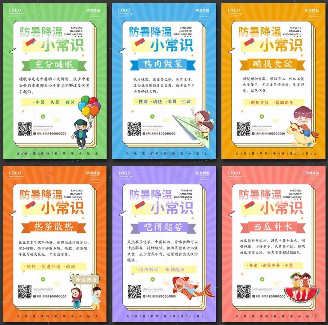 夏季防暑降温健康教育海报挂画 (10)