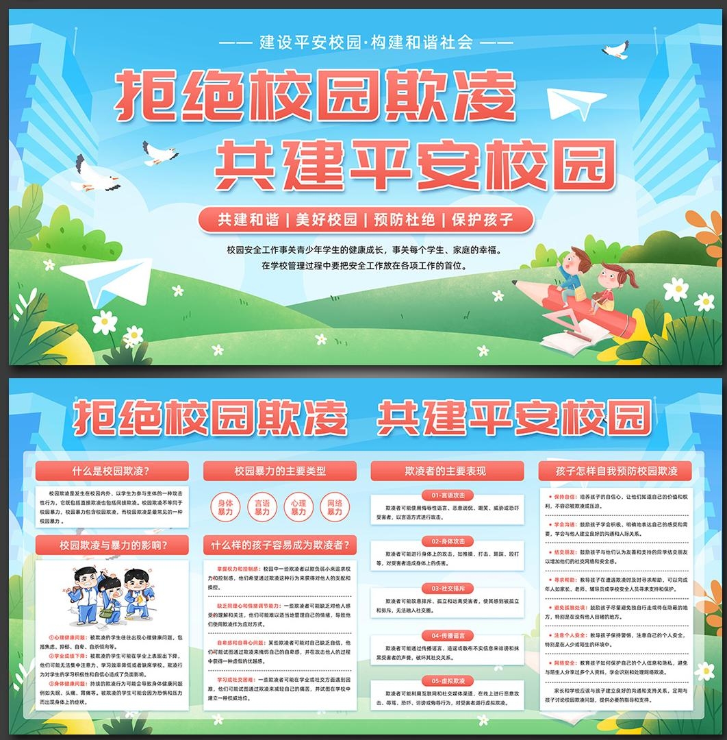 预防反对校园欺凌暴力展板宣传栏 (5)