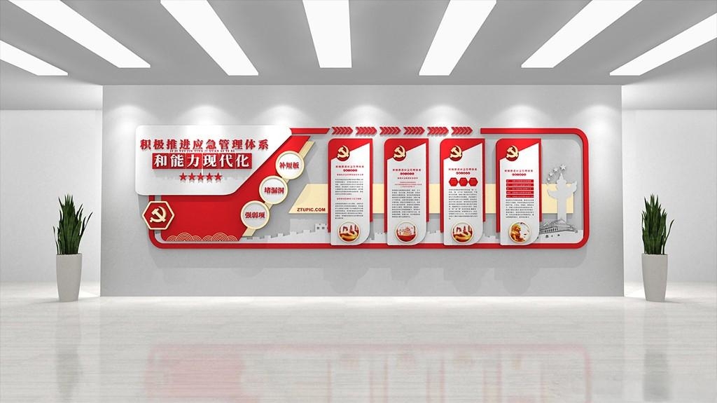 党建社区应急管理文化墙
