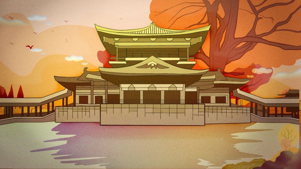 古建筑中国风国潮城市海报插画扁平印象地标 (67)