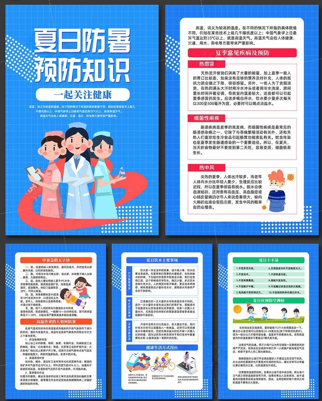 夏季防暑降温健康教育海报挂画 (6)