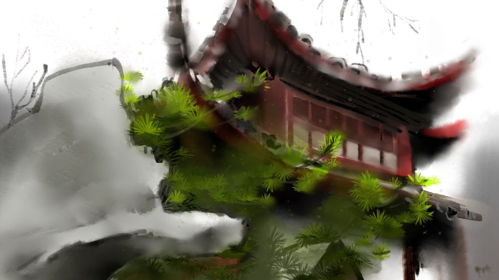 古建筑中国风国潮城市海报插画扁平印象地标 (79)