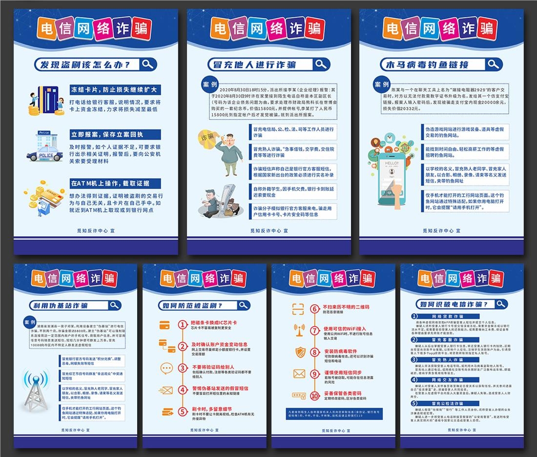 预防打击电信诈骗套图海报挂图 (7)