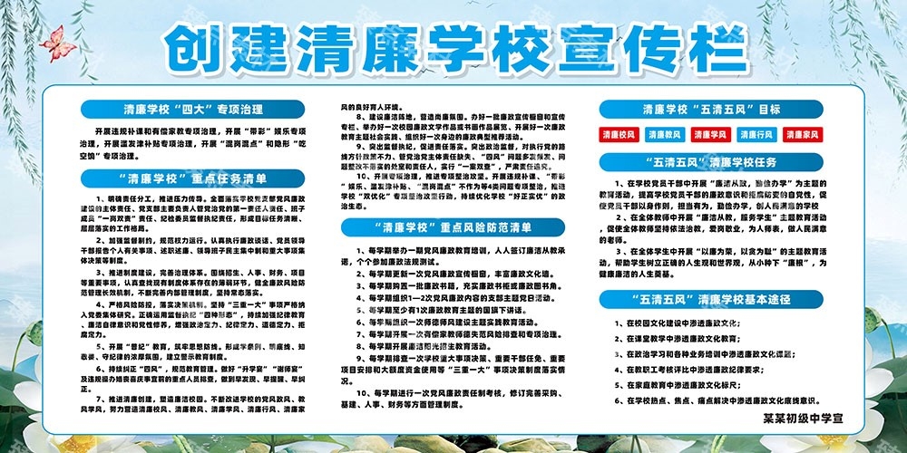 创清廉学校文化进校园宣传栏展板 (1)