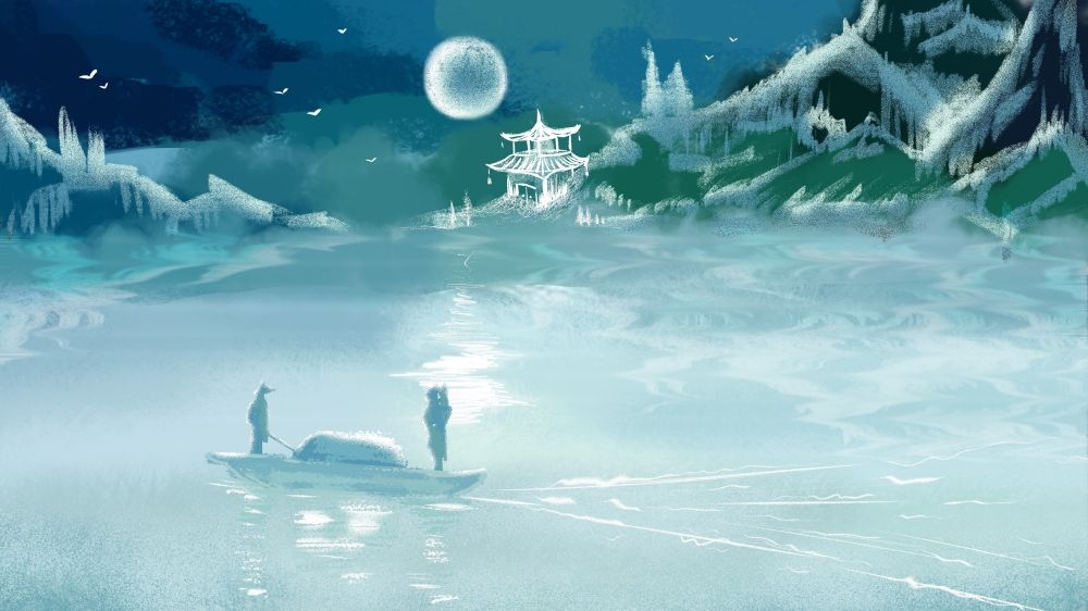 古建筑中国风国潮城市海报插画扁平印象地标 (29)