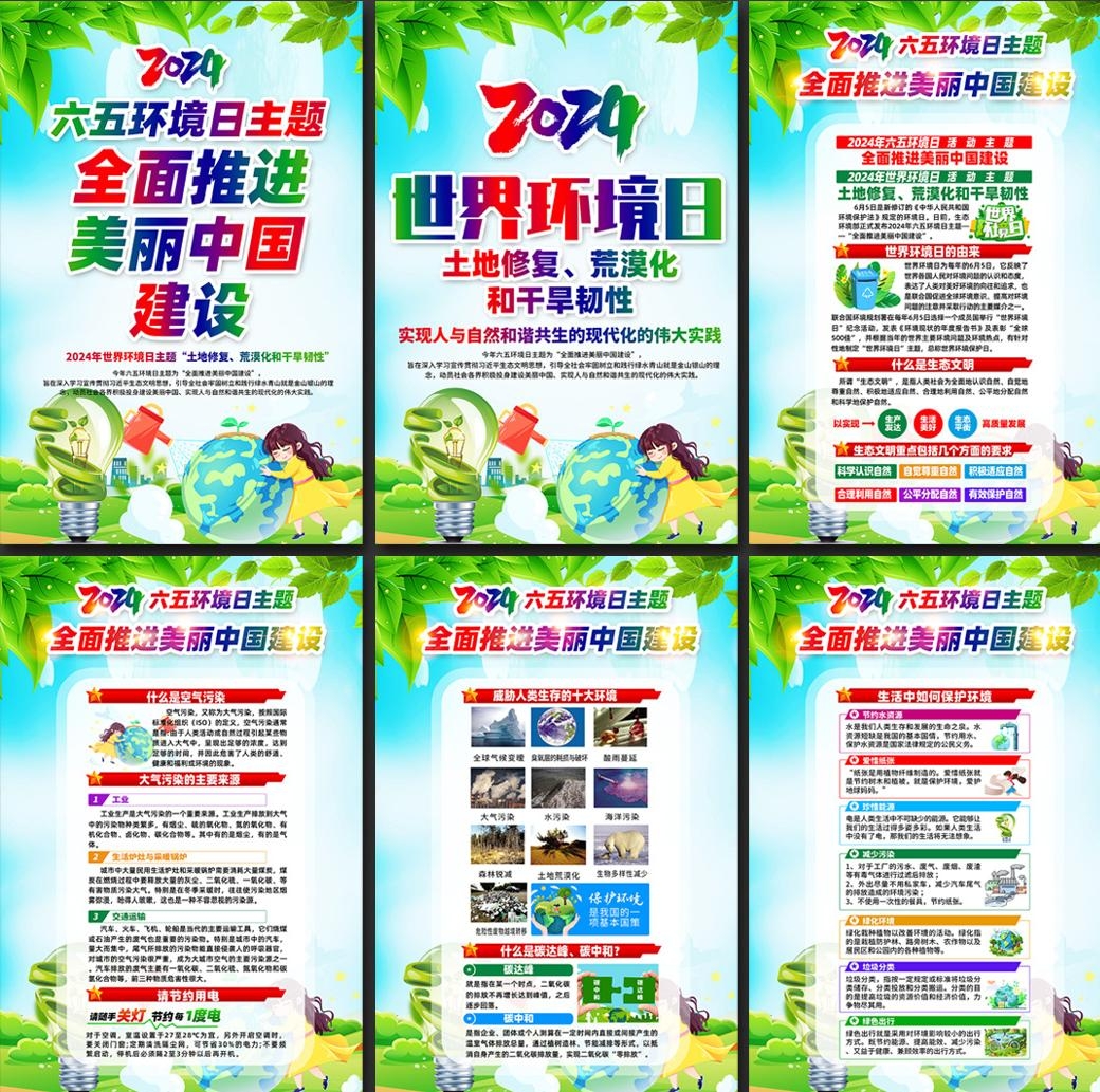 2024年世界环境日展板六五环境日海报挂画 (7)