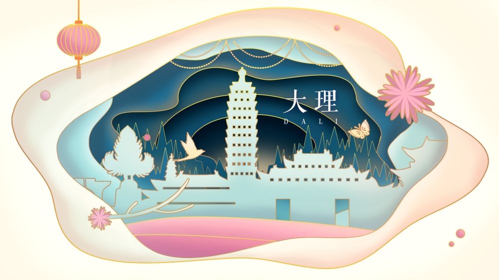 城市印象建筑插画海报风景模版 (21)