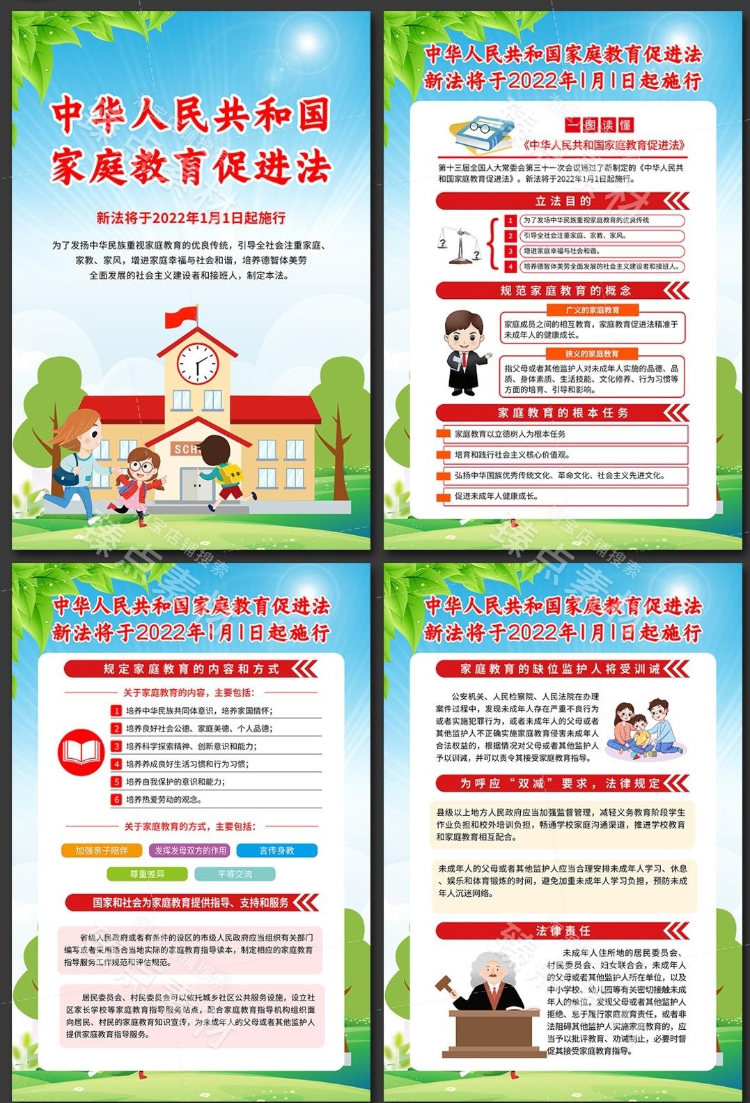 家庭教育促进法海报挂画 (3)