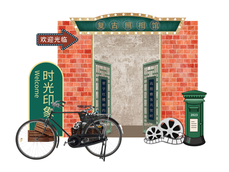 春季春日花朵鲜艳元素美陈门头拱门物料 (100)