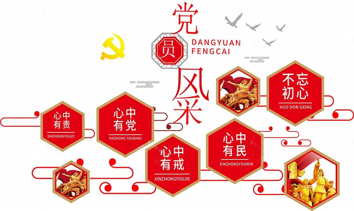 党员活动室党员风采照片文化墙 (32)