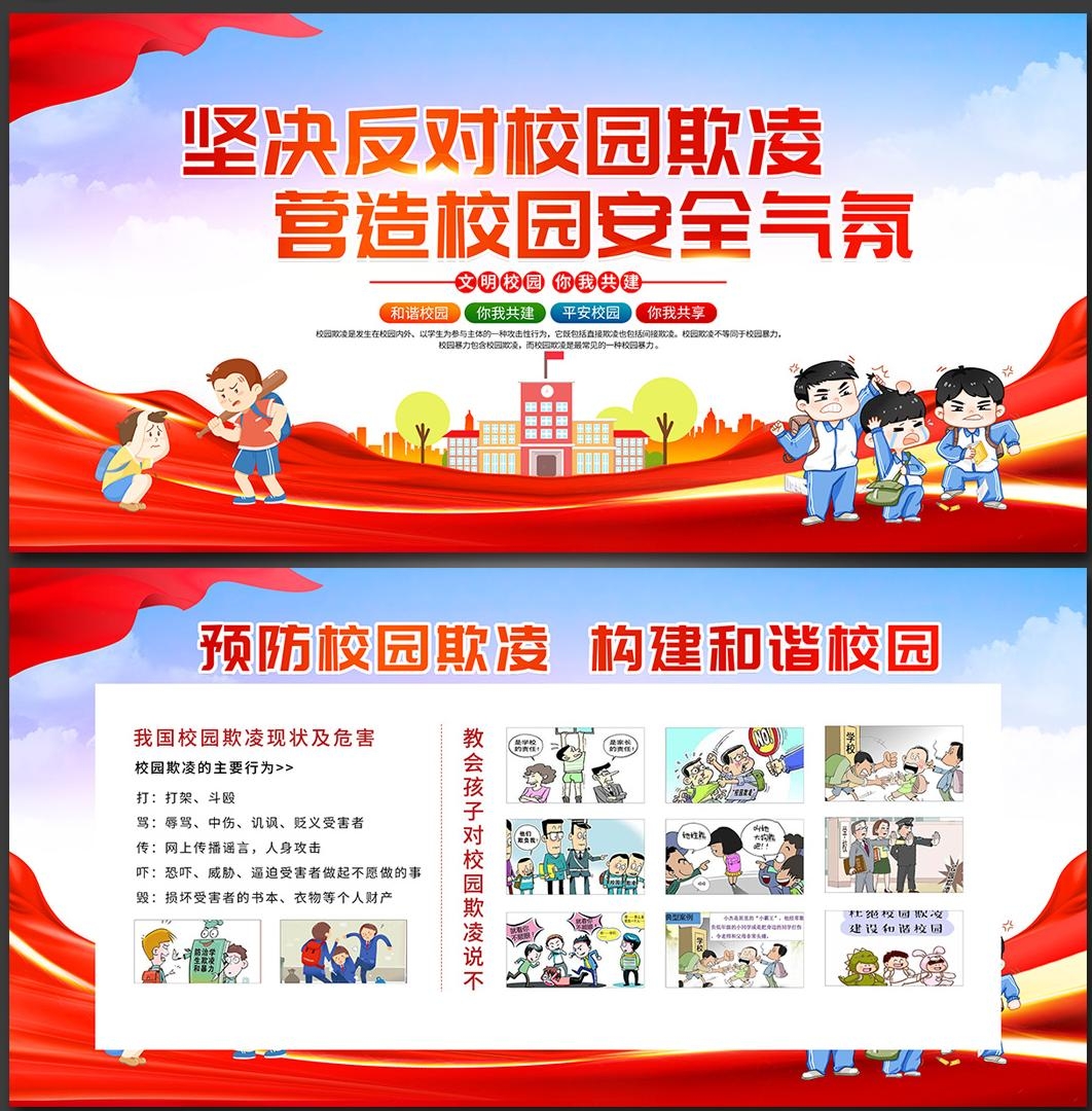 预防反对校园欺凌暴力展板宣传栏 (17)