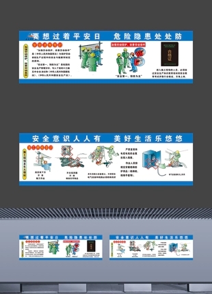 安全生产警钟长鸣建筑工地安全教育展板