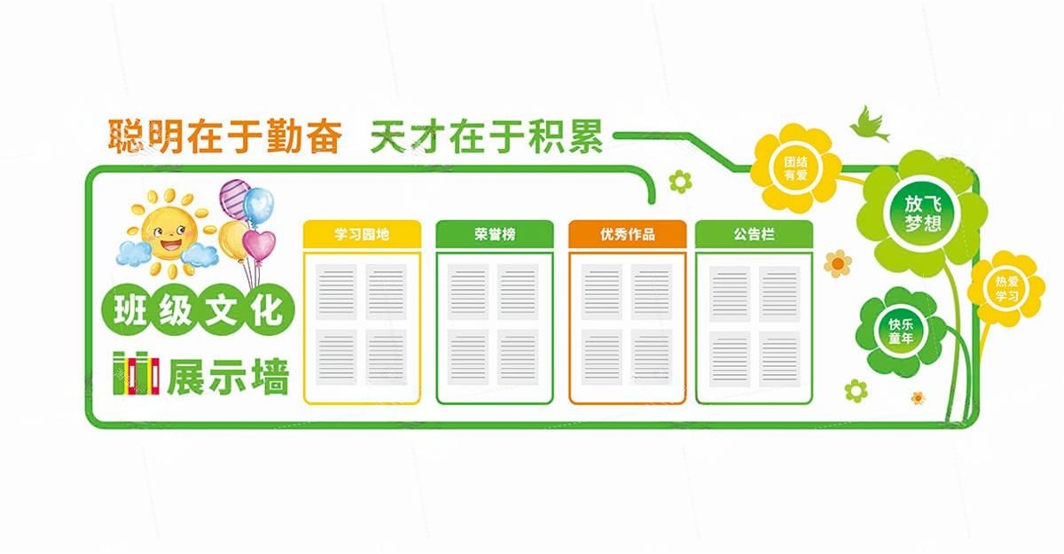 学校校园班级学习园地文化墙 (25)