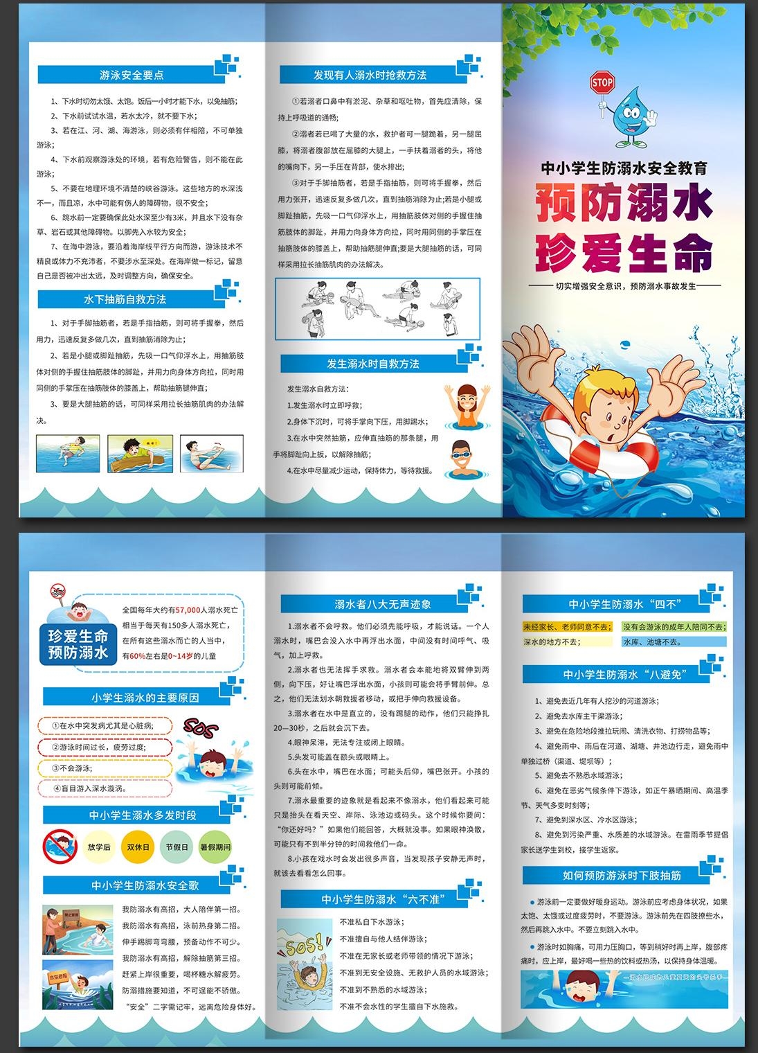 中小学生未成年人预防溺水安全知识教育三折页 (20)