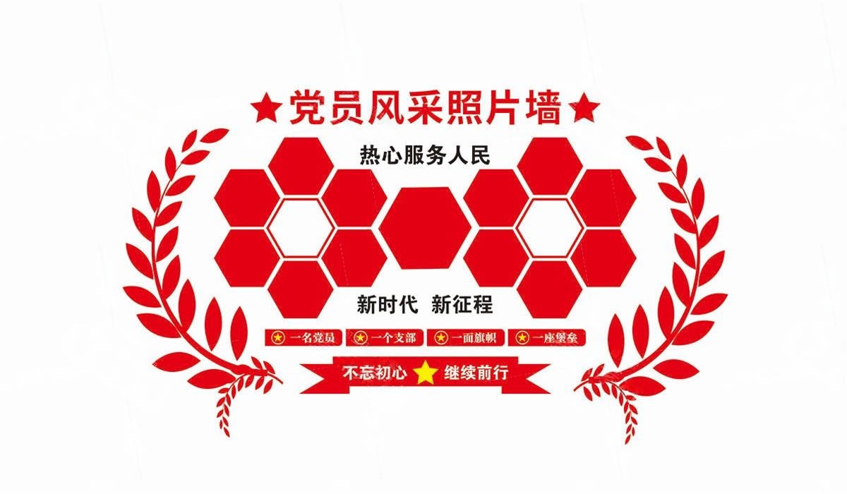 党员活动室党员风采照片文化墙 (31)