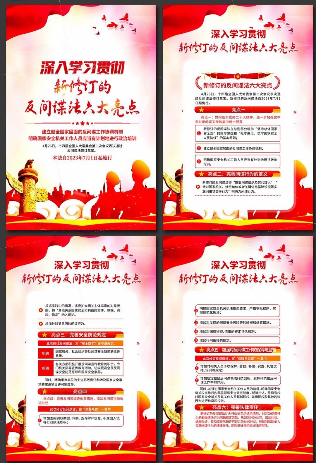 新修订反间谍法宣传海报挂画 (1)