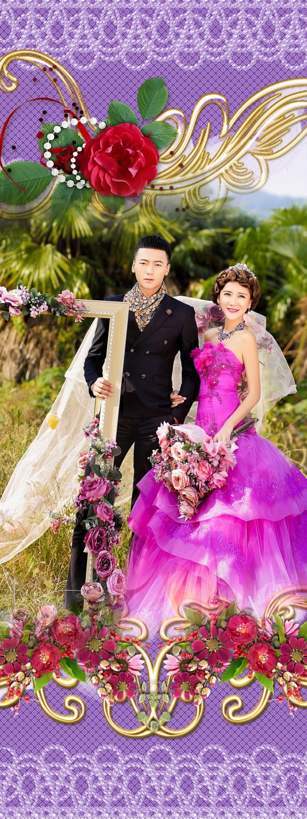 时尚唯美婚庆婚礼海报展架易拉宝素材 (50)