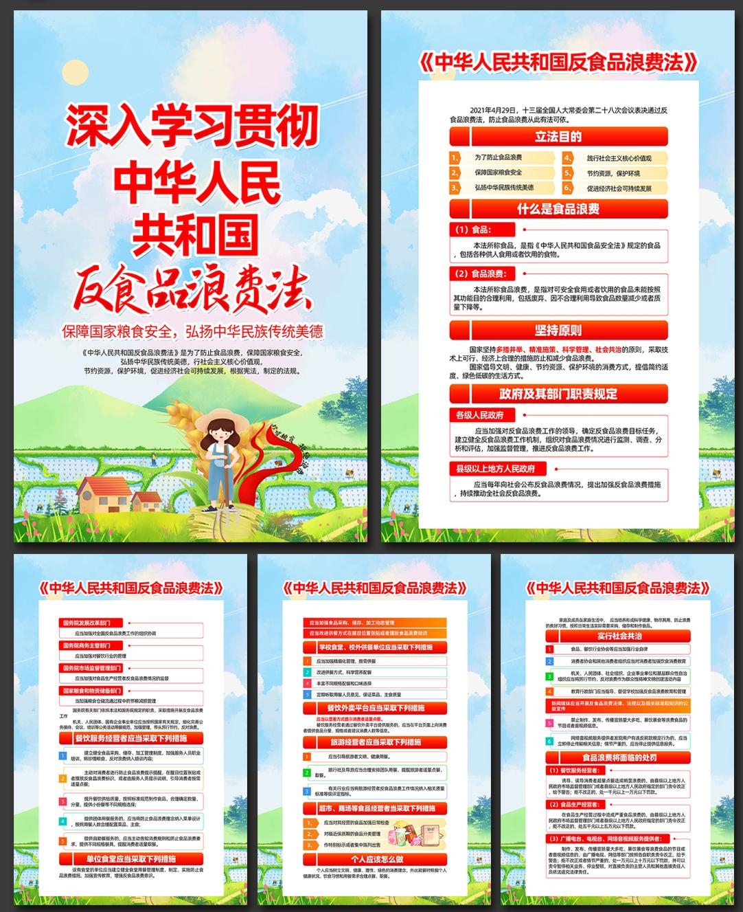 反食品浪费法宣传套图海报 (1)