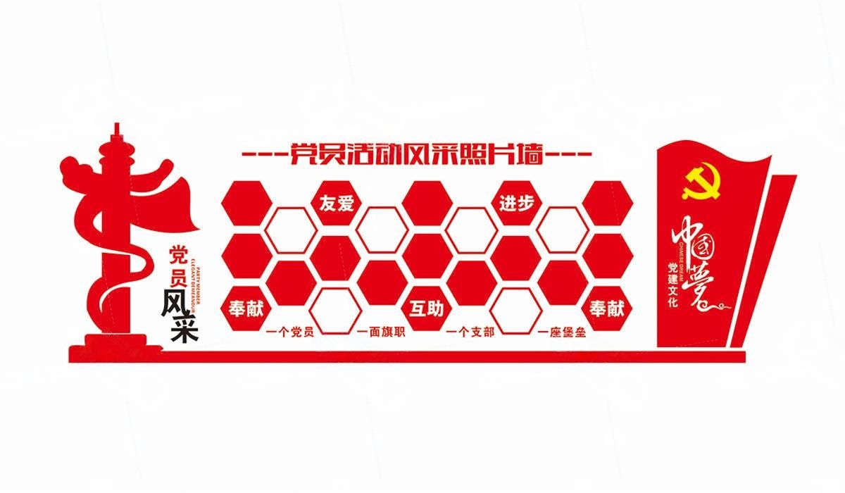 党员活动室党员风采照片文化墙 (41)
