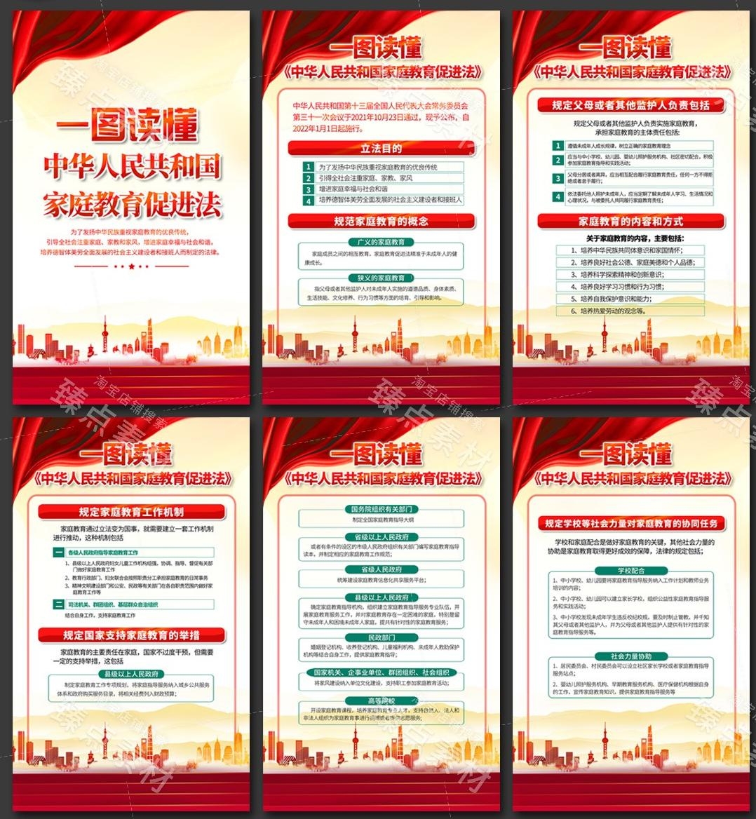 家庭教育促进法海报挂画 (5)