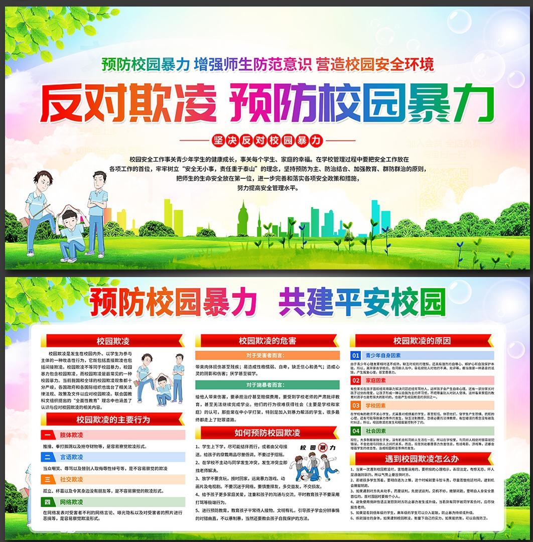预防反对校园欺凌暴力展板宣传栏 (19)