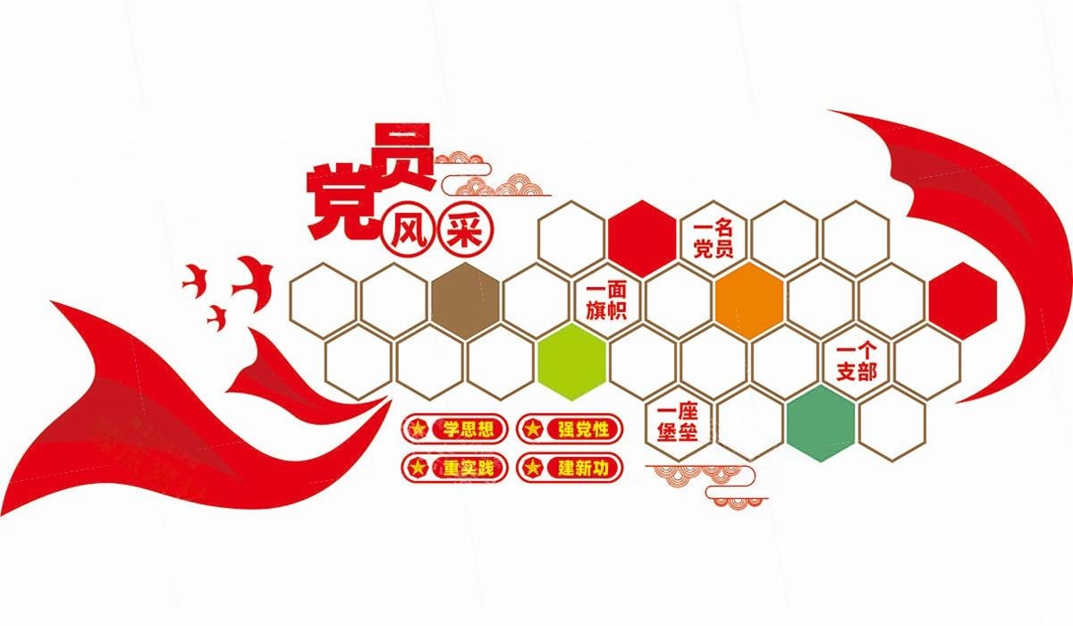 党员活动室党员风采照片文化墙 (14)