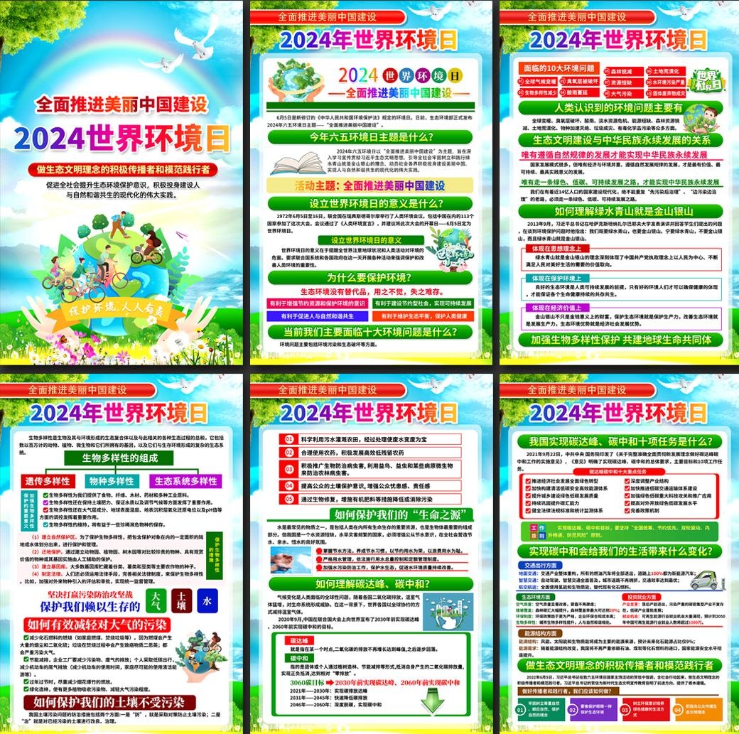 2024年世界环境日展板六五环境日海报挂画 (3)