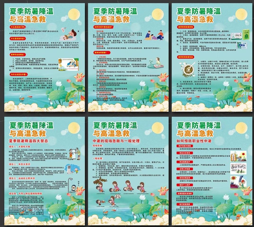 夏季防暑降温健康教育海报挂画 (9)