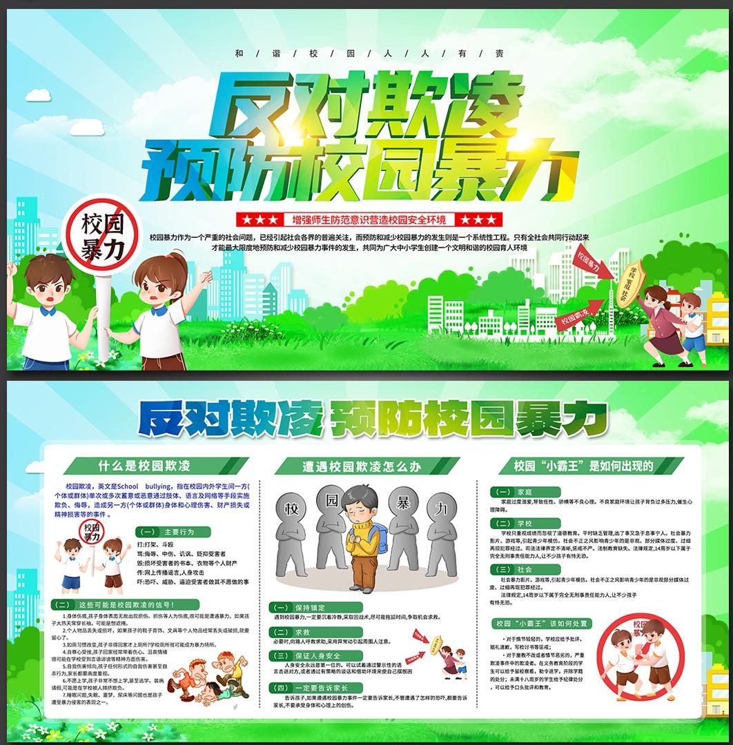 预防反对校园欺凌暴力展板宣传栏 (21)