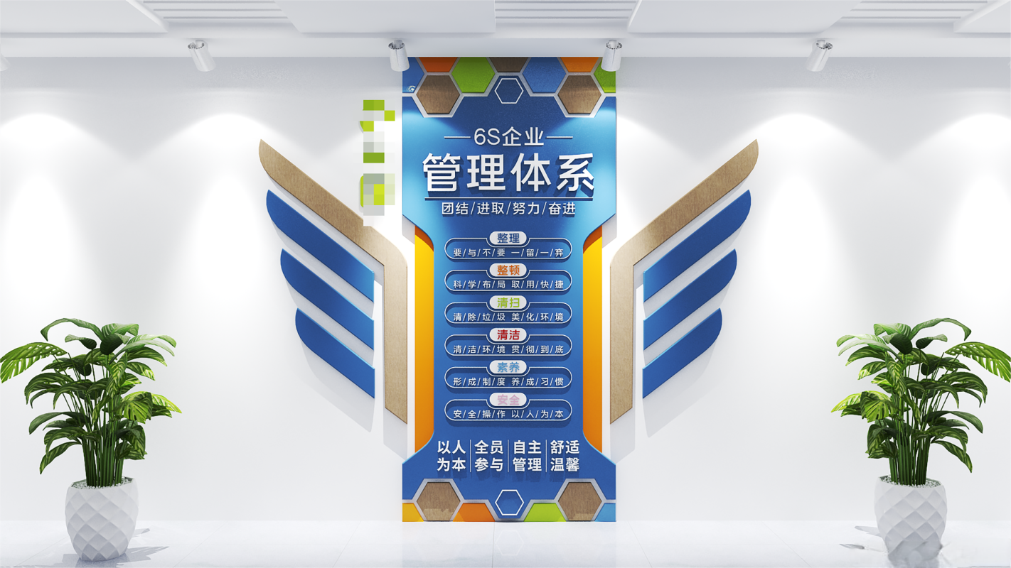 6S企业管理体系办公室文化企业文化墙
