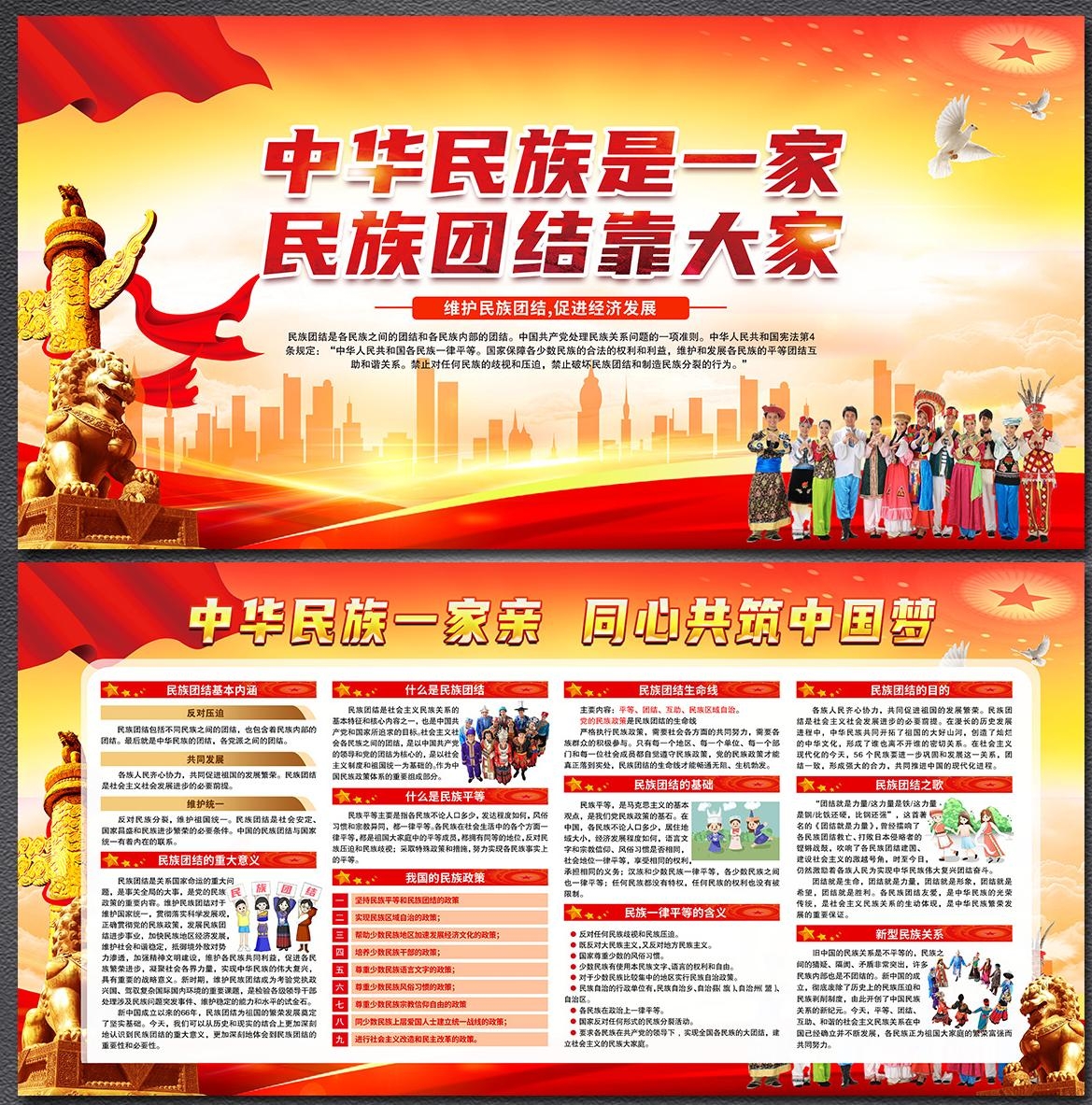 民族团结一家亲展板宣传栏 (9)