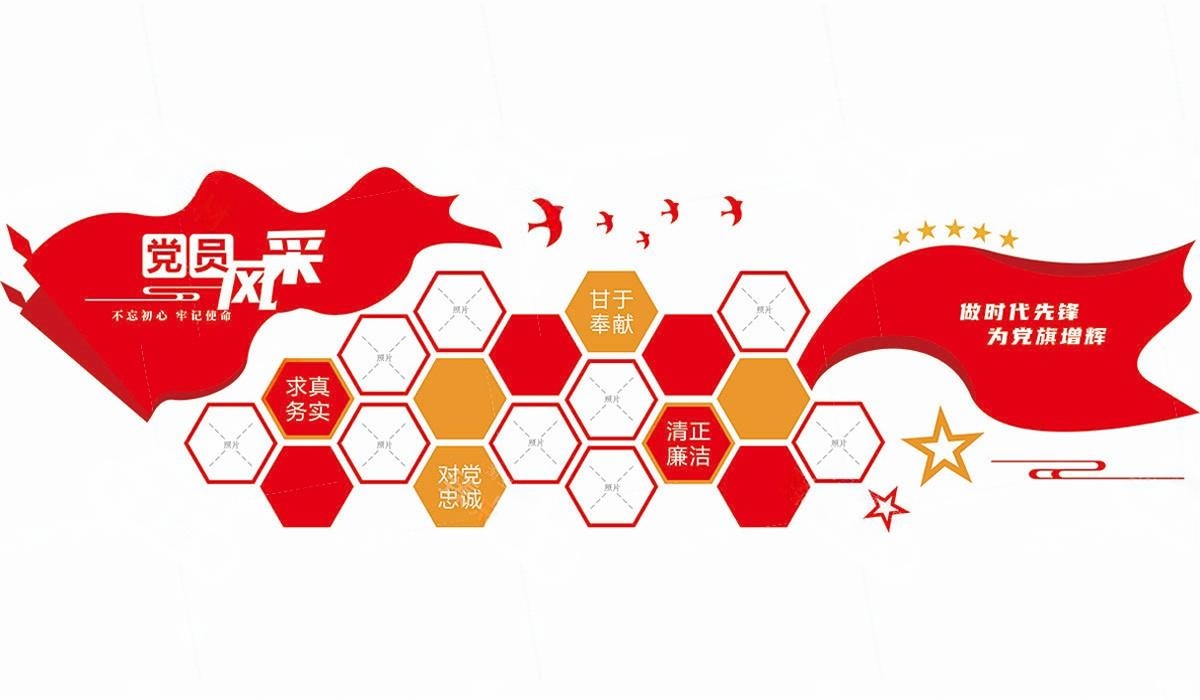 党员活动室党员风采照片文化墙 (37)
